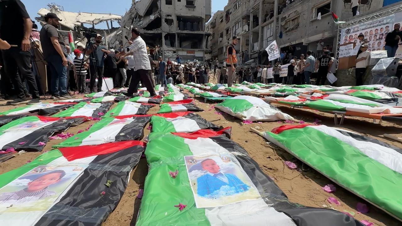 Gaza City Holds Largest Mass Funeral After 2023 Israeli Strike