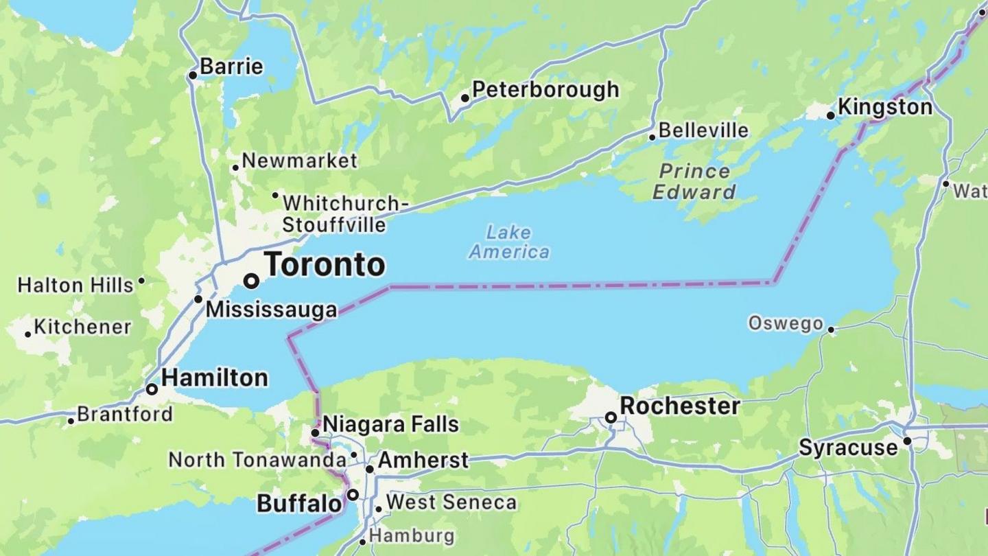 Apple Maps Renames Lake Ontario to Lake America Amid Trump‑Driven Trade Spat