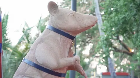 Cambodia Commemorates Heroic Landmine-Detecting Rat with Unique Statue